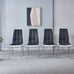 216 Set of 4 Leatherette Dining Chairs with Silver Metal Legs