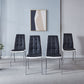 216 Set of 4 Leatherette Dining Chairs with Silver Metal Legs