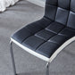 216 Set of 4 Leatherette Dining Chairs with Silver Metal Legs