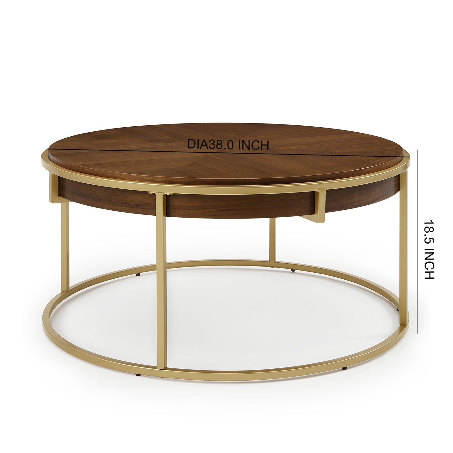 CT015 Modern Round Coffee Table with Brown Top