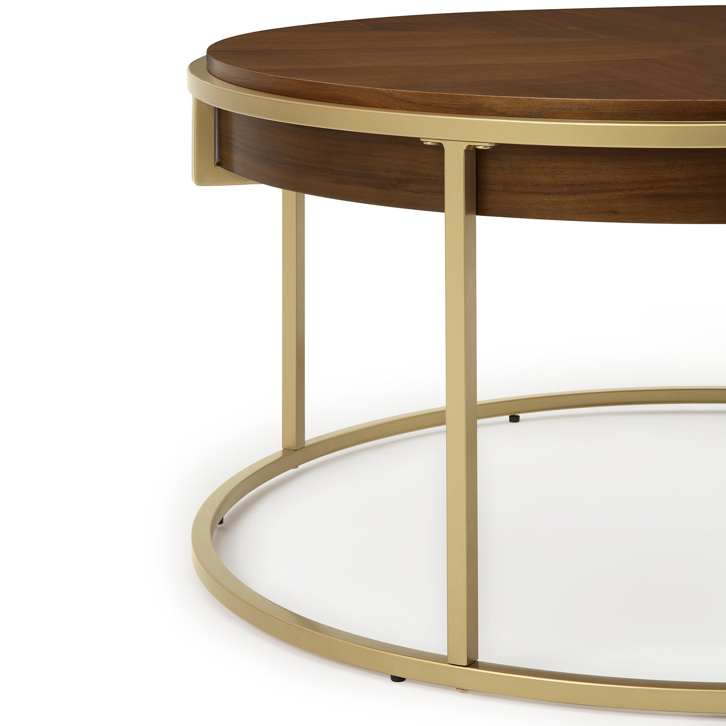 CT015 Modern Round Coffee Table with Brown Top