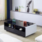 CT50 Modern Coffee Table with Fridge Drawers & Wireless Charging – Bluetooth Speaker, Wheels, and Versatile Storage