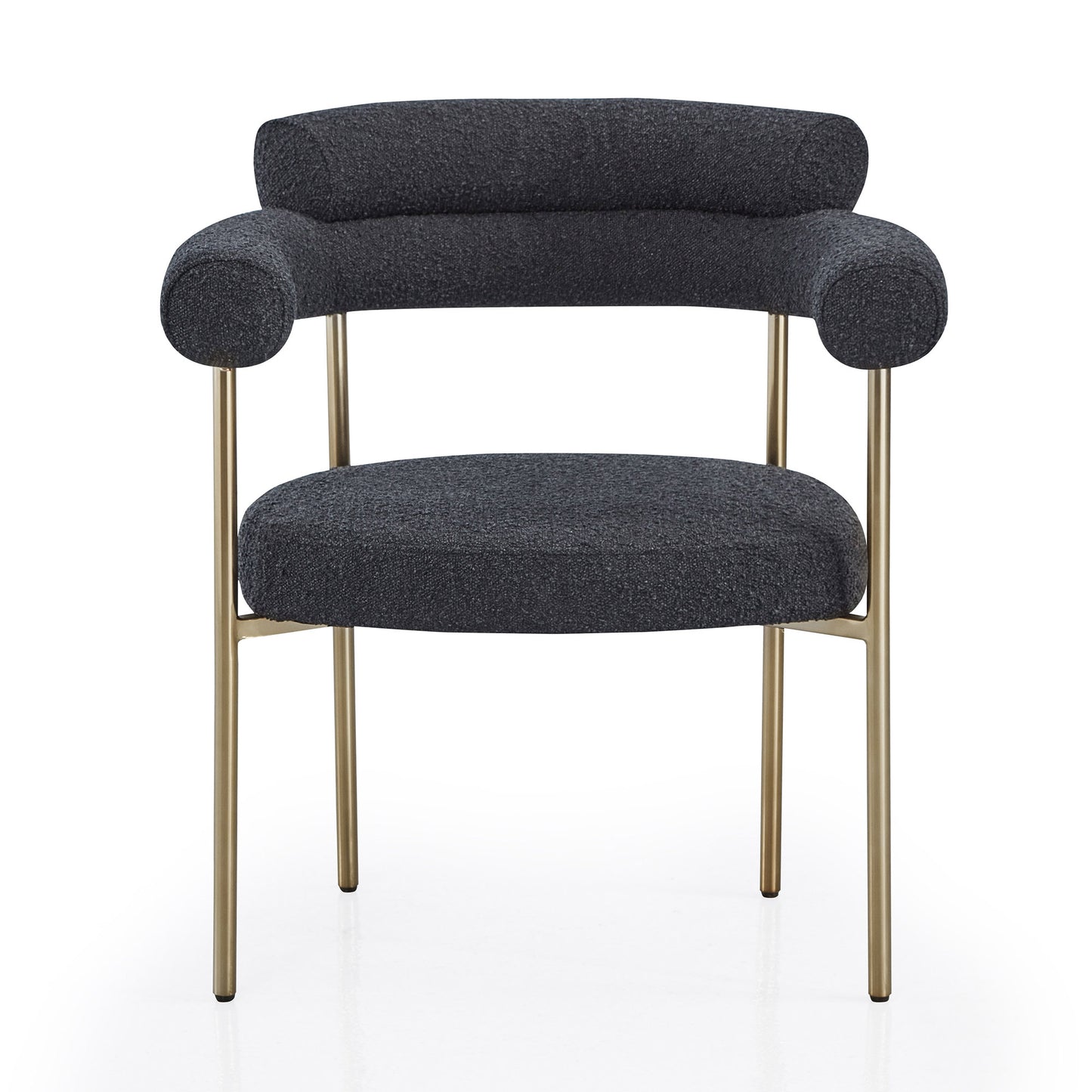 DC02 Granule Fabric Dining Chairs with Brushed Gold or Black Base