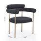 DC02 Granule Fabric Dining Chairs with Brushed Gold or Black Base