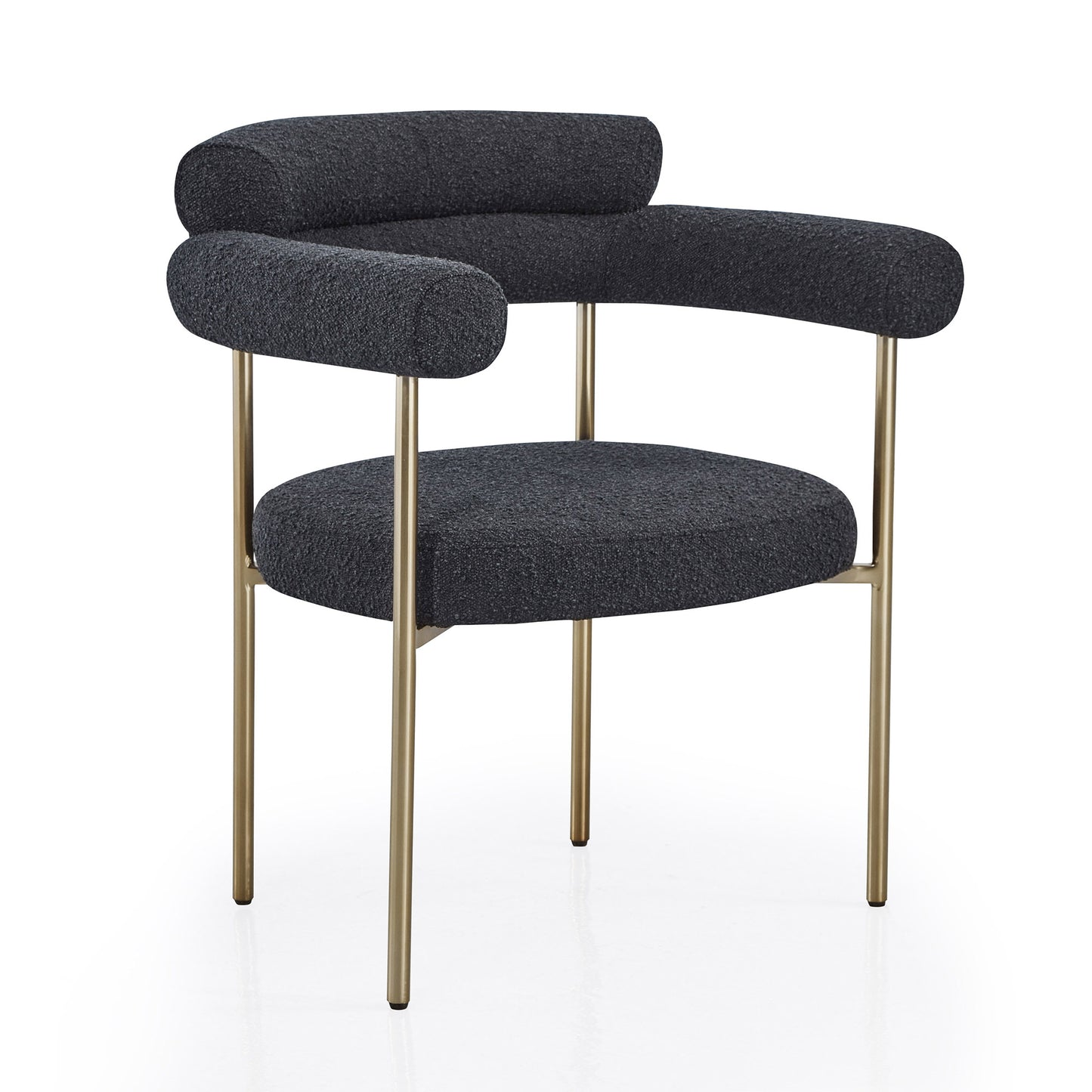 DC02 Granule Fabric Dining Chairs with Brushed Gold or Black Base