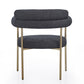 DC02 Granule Fabric Dining Chairs with Brushed Gold or Black Base