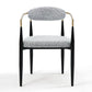 DC03 Set of 2 Fabric Dining Chairs with Brushed Gold & Black Base