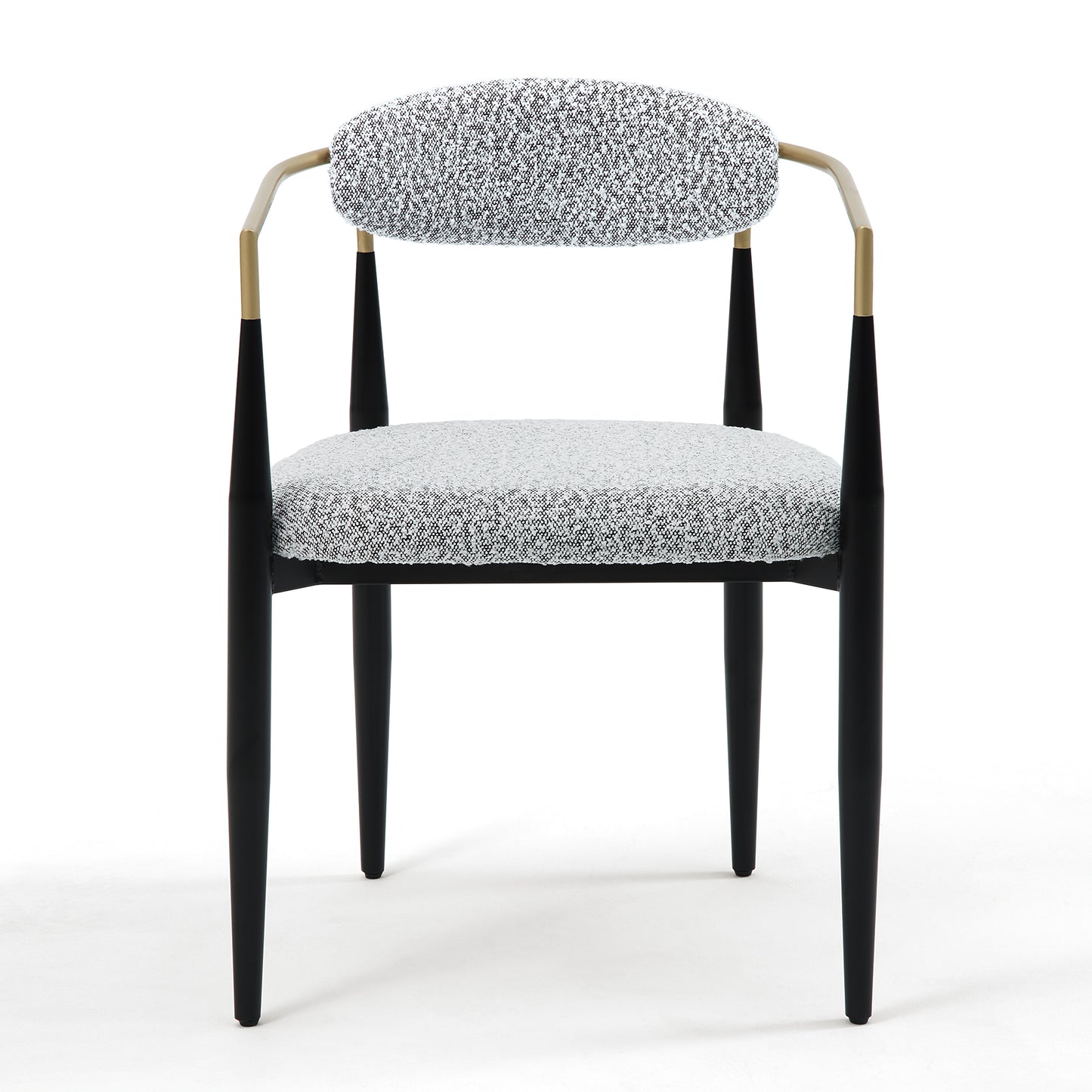 DC03 Set of 2 Fabric Dining Chairs with Brushed Gold & Black Base