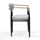 DC03 Set of 2 Fabric Dining Chairs with Brushed Gold & Black Base