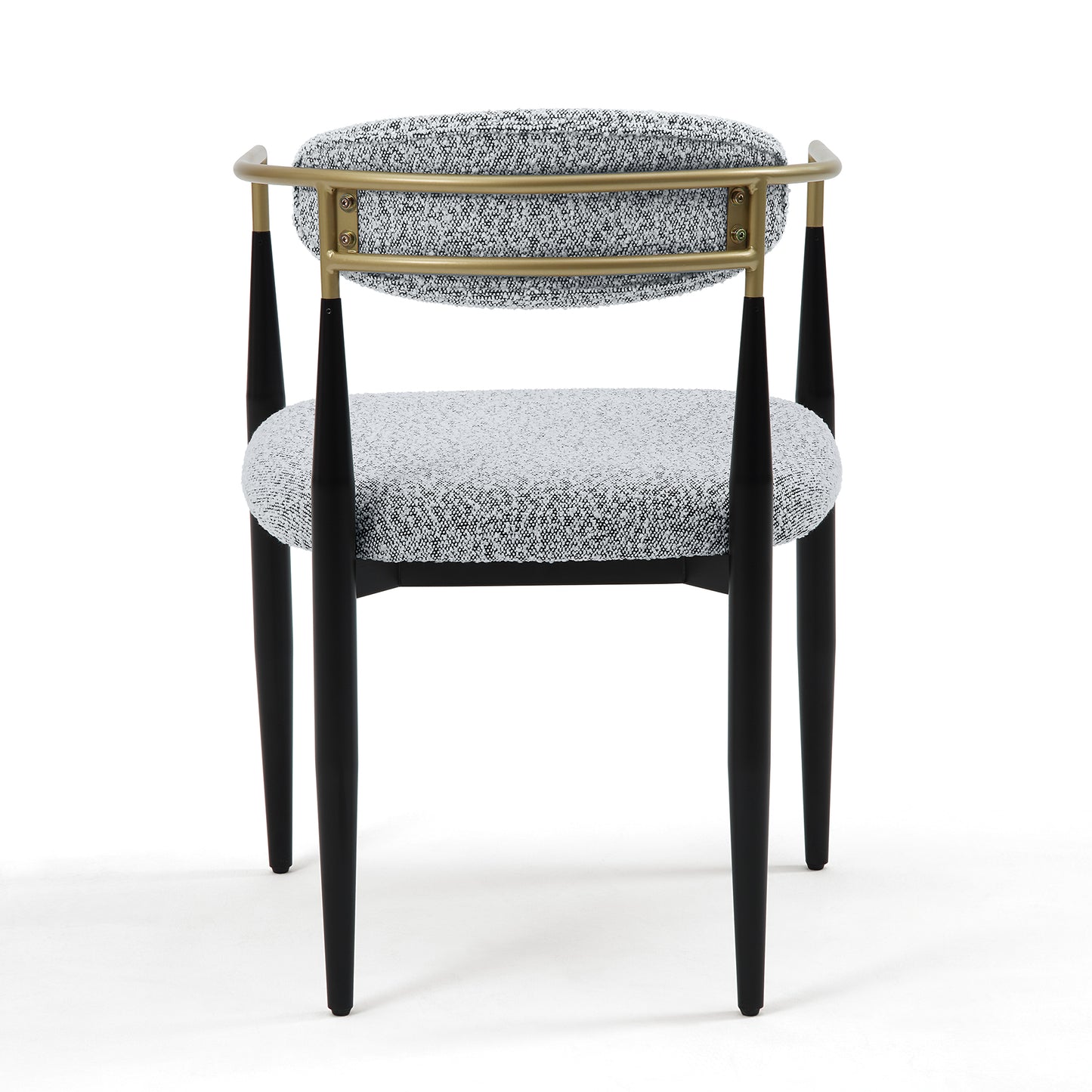 DC03 Set of 2 Fabric Dining Chairs with Brushed Gold & Black Base