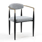 DC03 Set of 2 Fabric Dining Chairs with Brushed Gold & Black Base