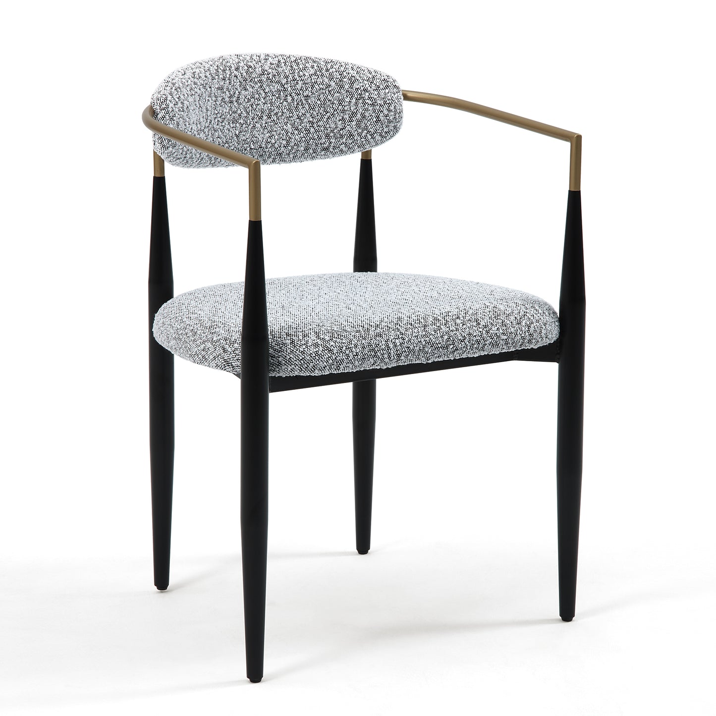 DC03 Set of 2 Fabric Dining Chairs with Brushed Gold & Black Base