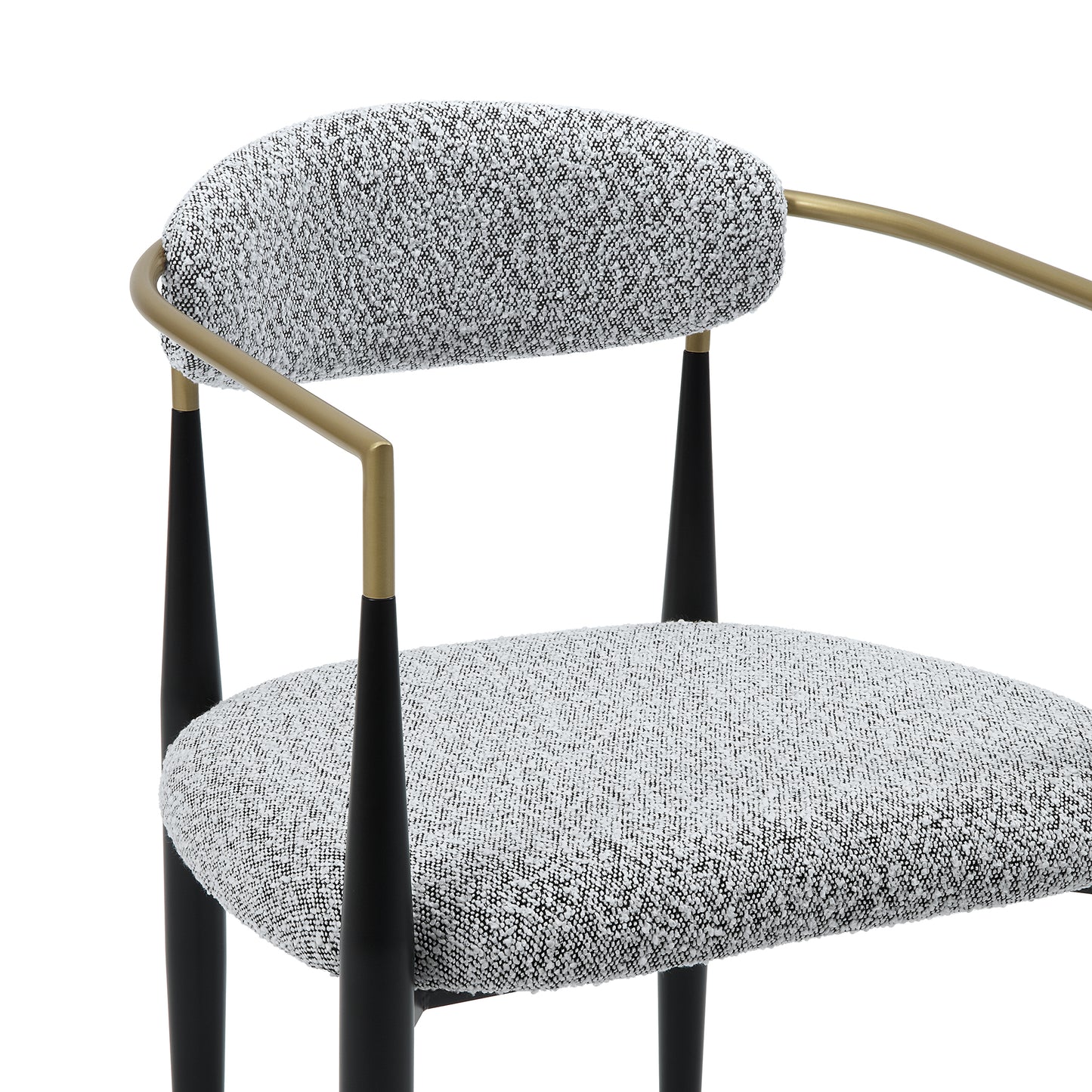 DC03 Set of 2 Fabric Dining Chairs with Brushed Gold & Black Base