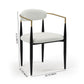 DC03 Set of 2 Fabric Dining Chairs with Brushed Gold & Black Base