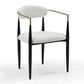 DC03 Set of 2 Fabric Dining Chairs with Brushed Gold & Black Base