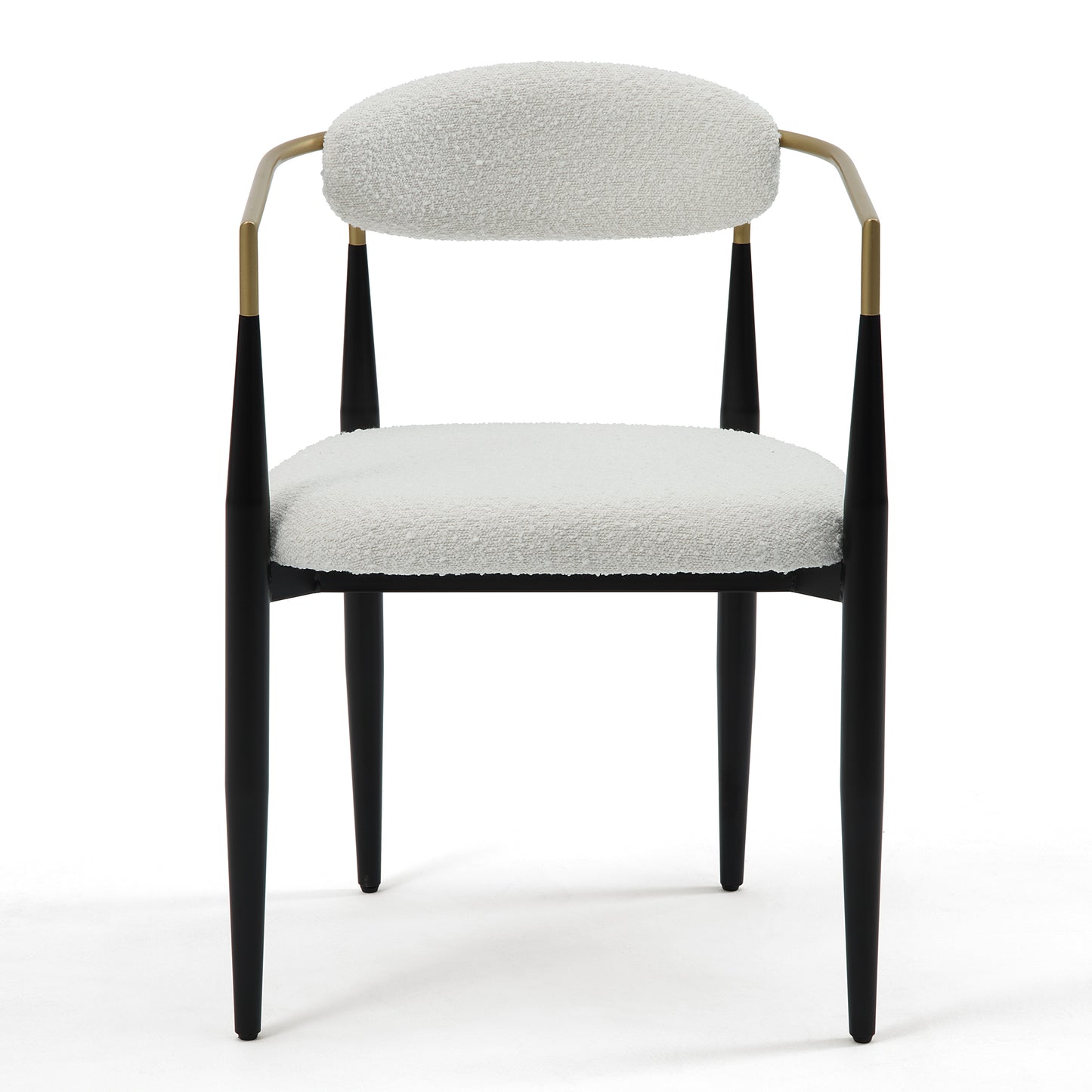 DC03 Set of 2 Fabric Dining Chairs with Brushed Gold & Black Base