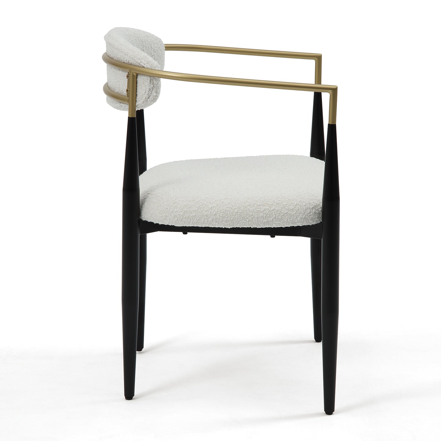 DC03 Set of 2 Fabric Dining Chairs with Brushed Gold & Black Base