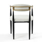 DC03 Set of 2 Fabric Dining Chairs with Brushed Gold & Black Base