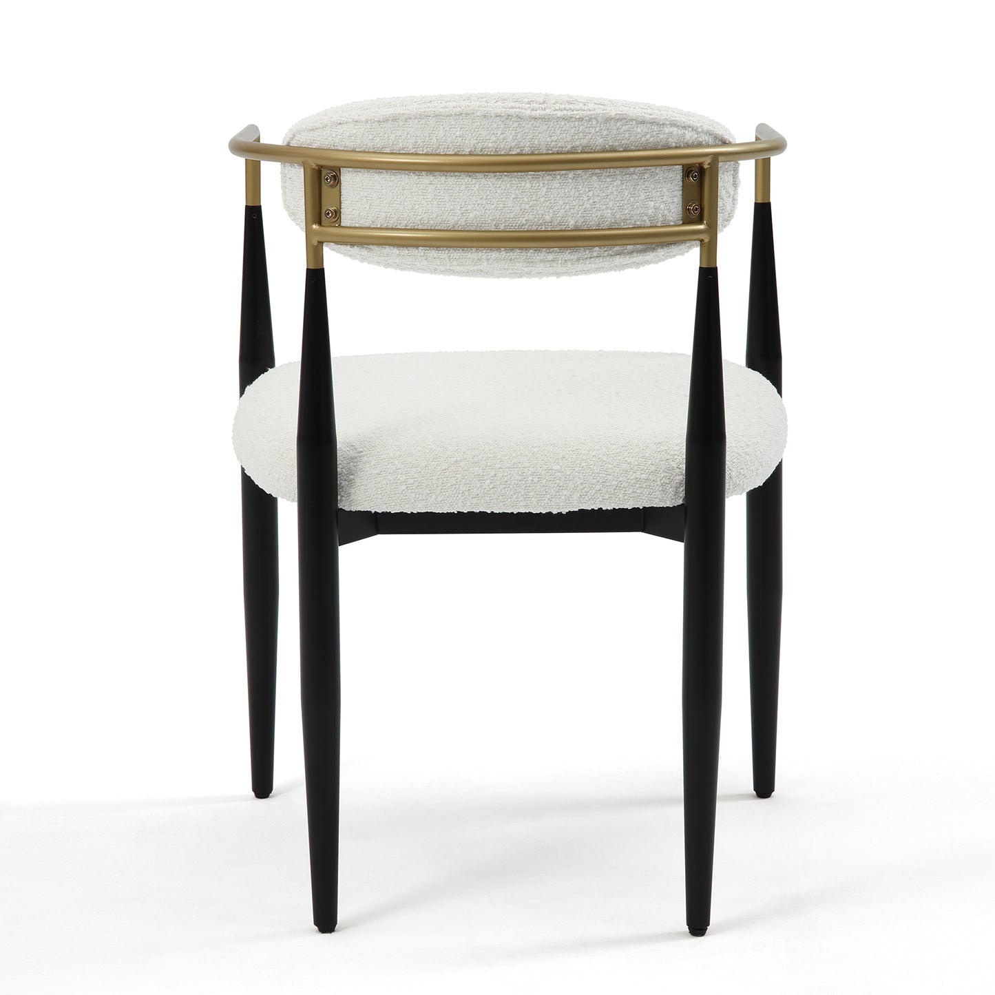 DC03 Set of 2 Fabric Dining Chairs with Brushed Gold & Black Base