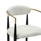 DC03 Set of 2 Fabric Dining Chairs with Brushed Gold & Black Base