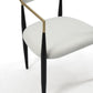 DC03 Set of 2 Fabric Dining Chairs with Brushed Gold & Black Base