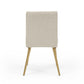 DC15 Beige Fabric Dining Chair with Gold Base