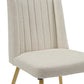 DC15 Beige Fabric Dining Chair with Gold Base