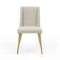 DC15 Beige Fabric Dining Chair with Gold Base