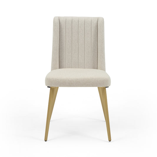 DC15 Beige Fabric Dining Chair with Gold Base