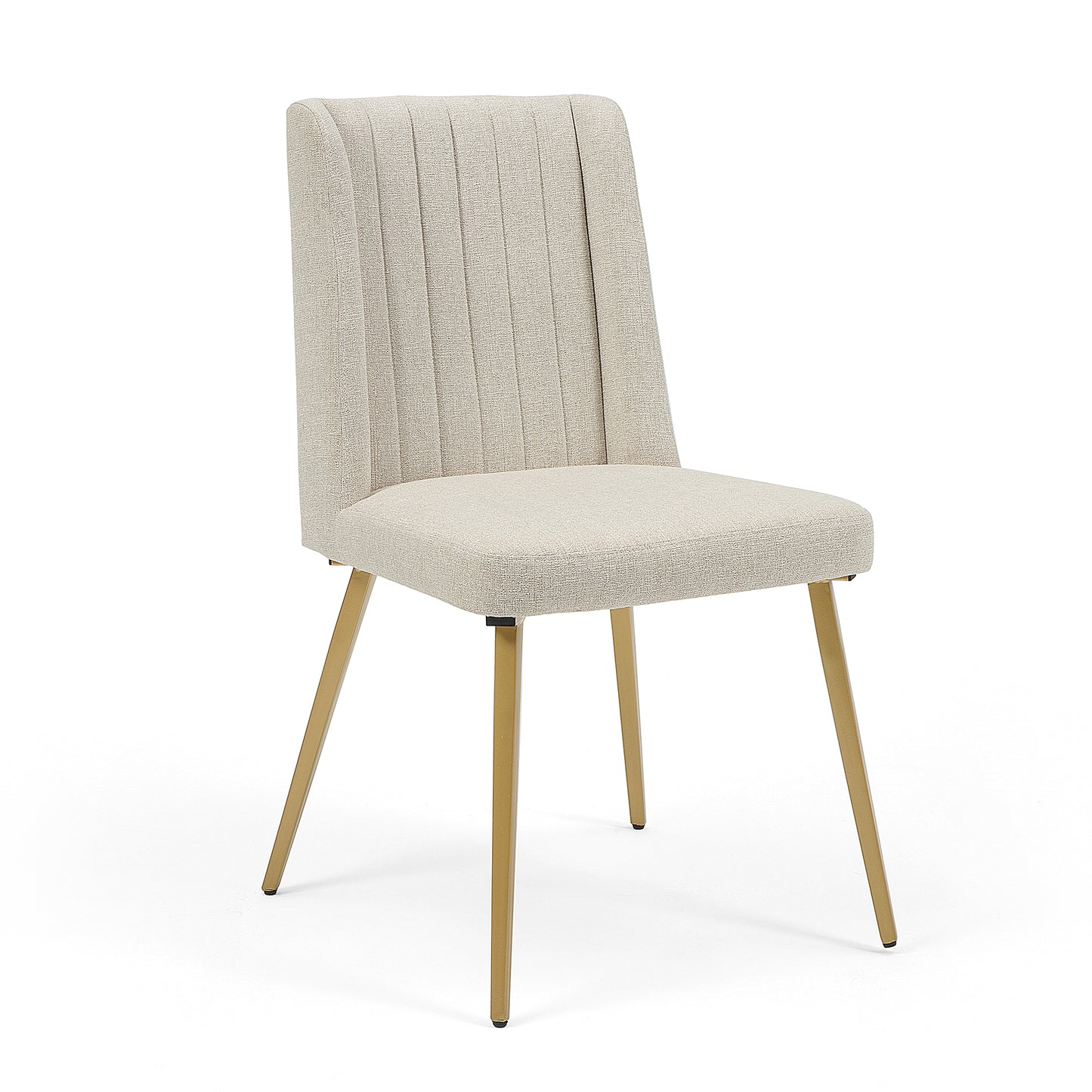 DC15 Beige Fabric Dining Chair with Gold Base