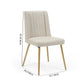 DC15 Beige Fabric Dining Chair with Gold Base