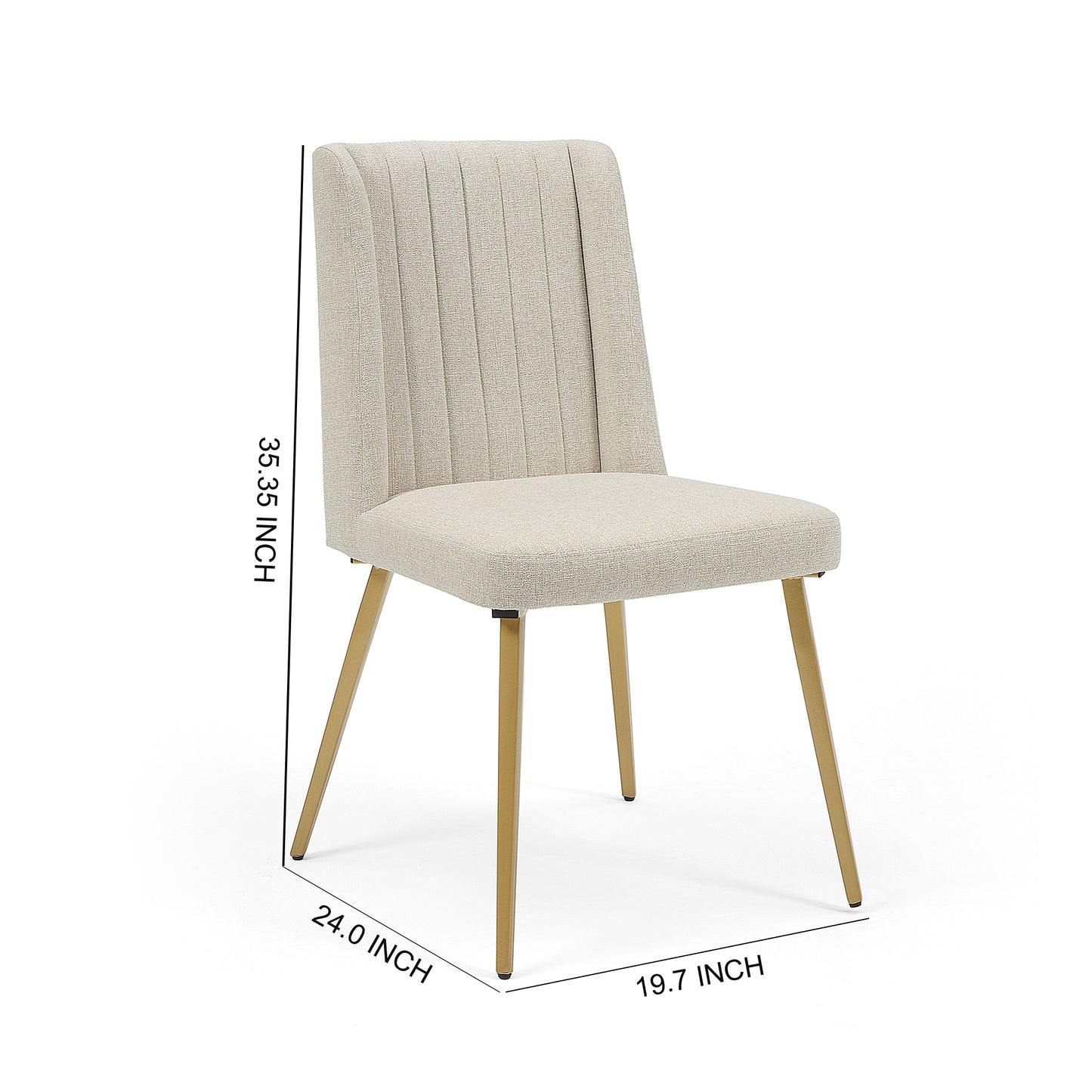 DC15 Beige Fabric Dining Chair with Gold Base