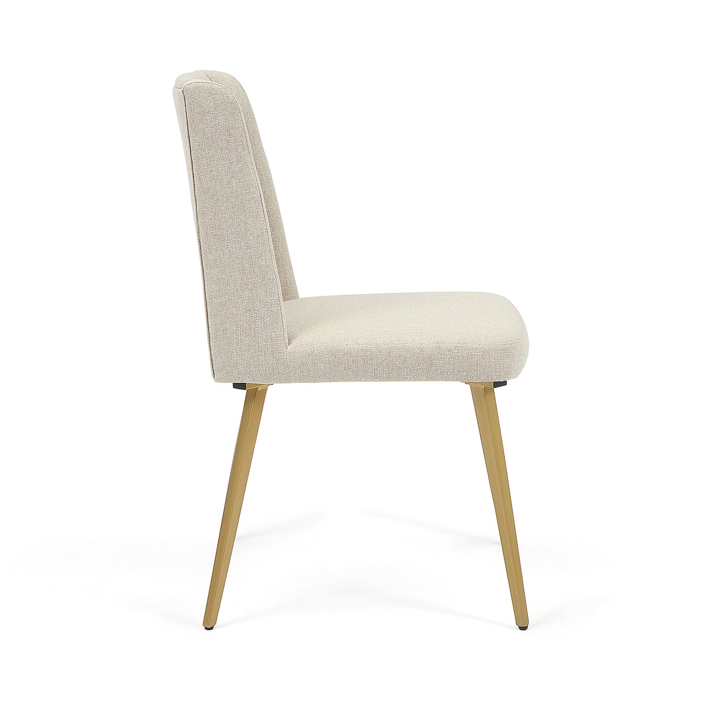 DC15 Beige Fabric Dining Chair with Gold Base