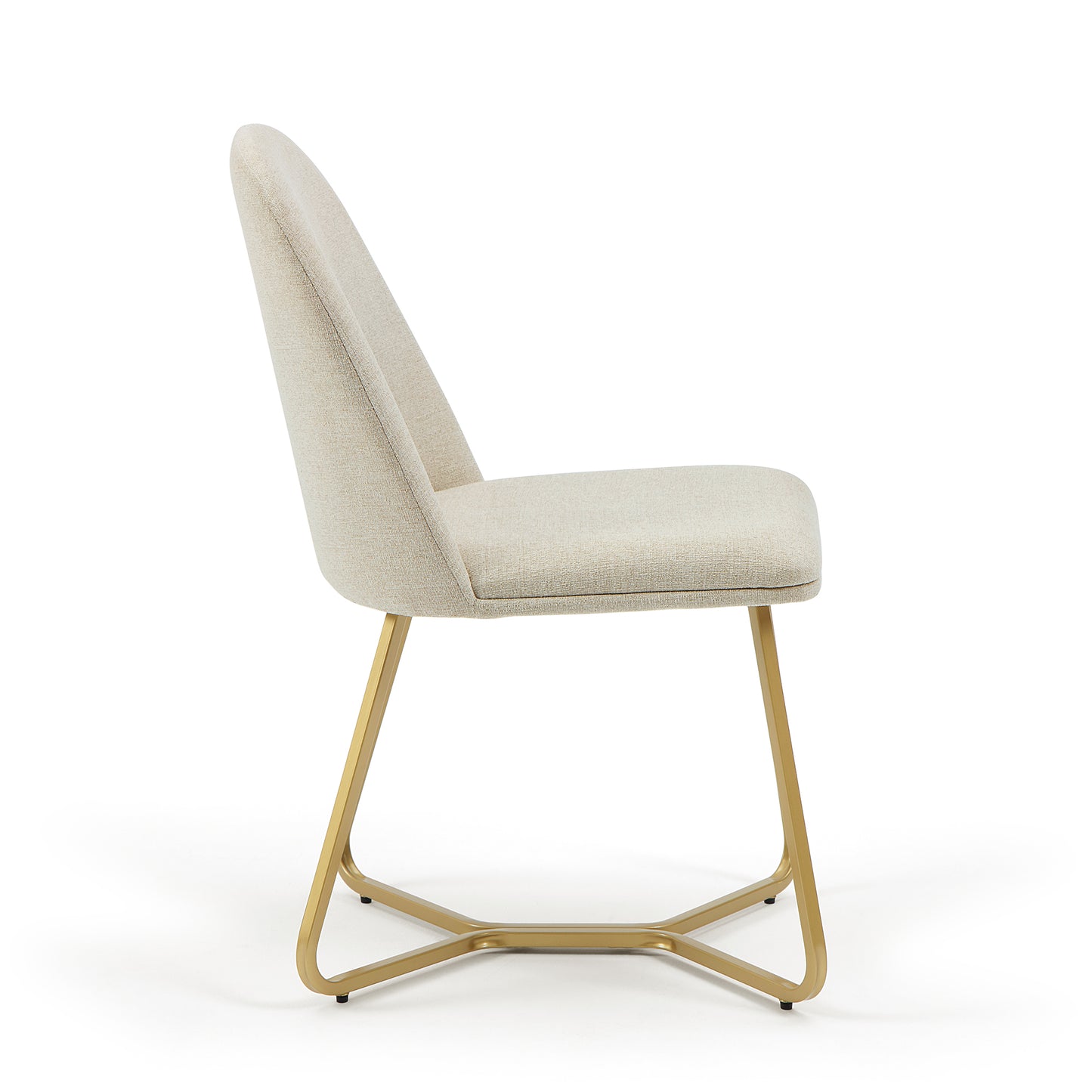 DC20 Elegant Fabric Dining Chairs with Brushed Gold Base – Set of 2