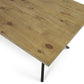 DT025 Elegant Brown Rectangular Dining Table with Black Metal Base