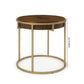 ET015 Brown Top End Table with Brushed Gold Base