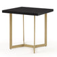 ET020 Black Rectangular End Table with Brushed Gold Base