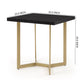 ET020 Black Rectangular End Table with Brushed Gold Base