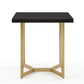 ET020 Black Rectangular End Table with Brushed Gold Base