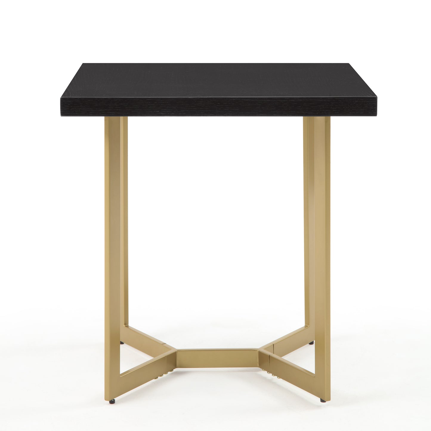 ET020 Black Rectangular End Table with Brushed Gold Base