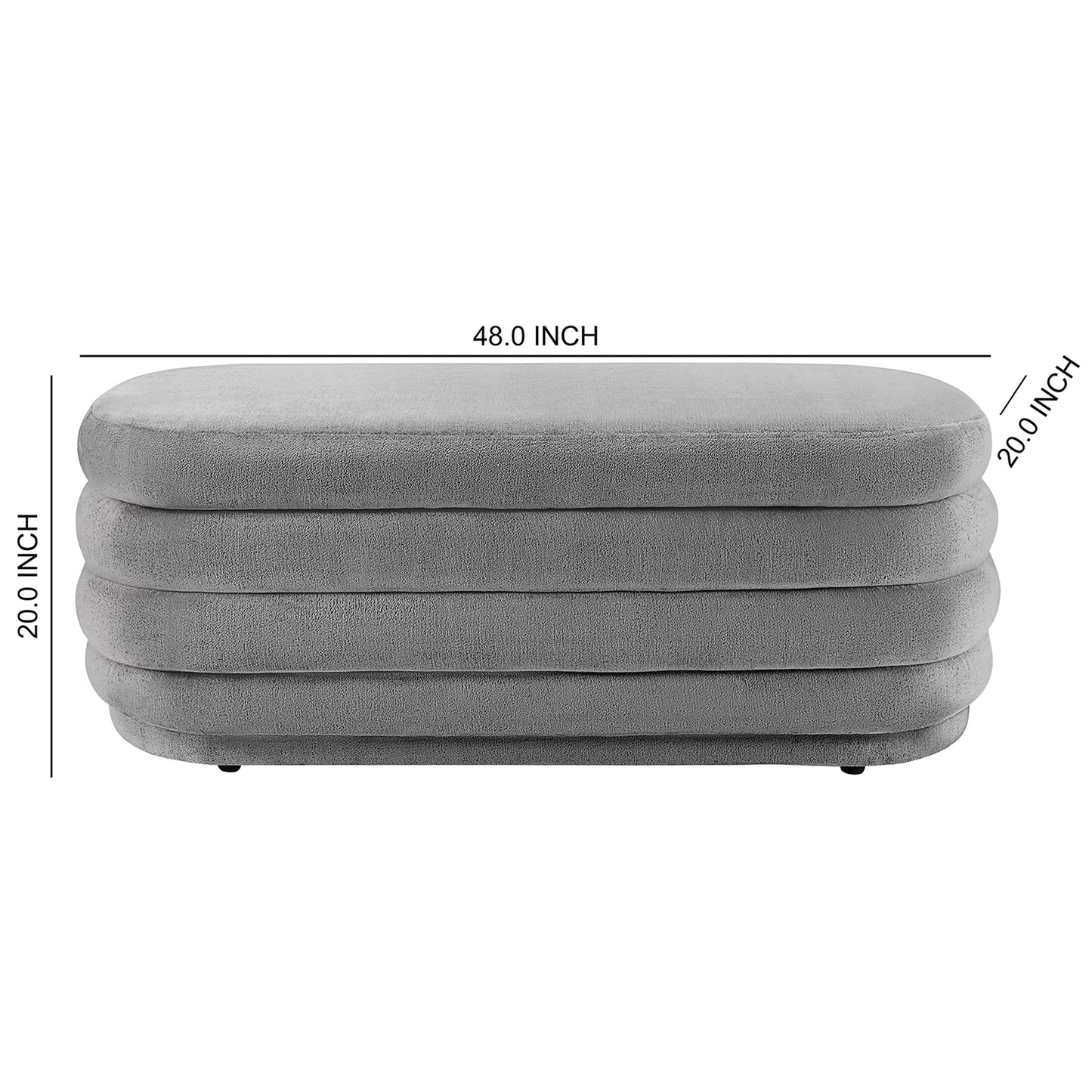 G61 Fabric Storage Bench with Plastic Legs