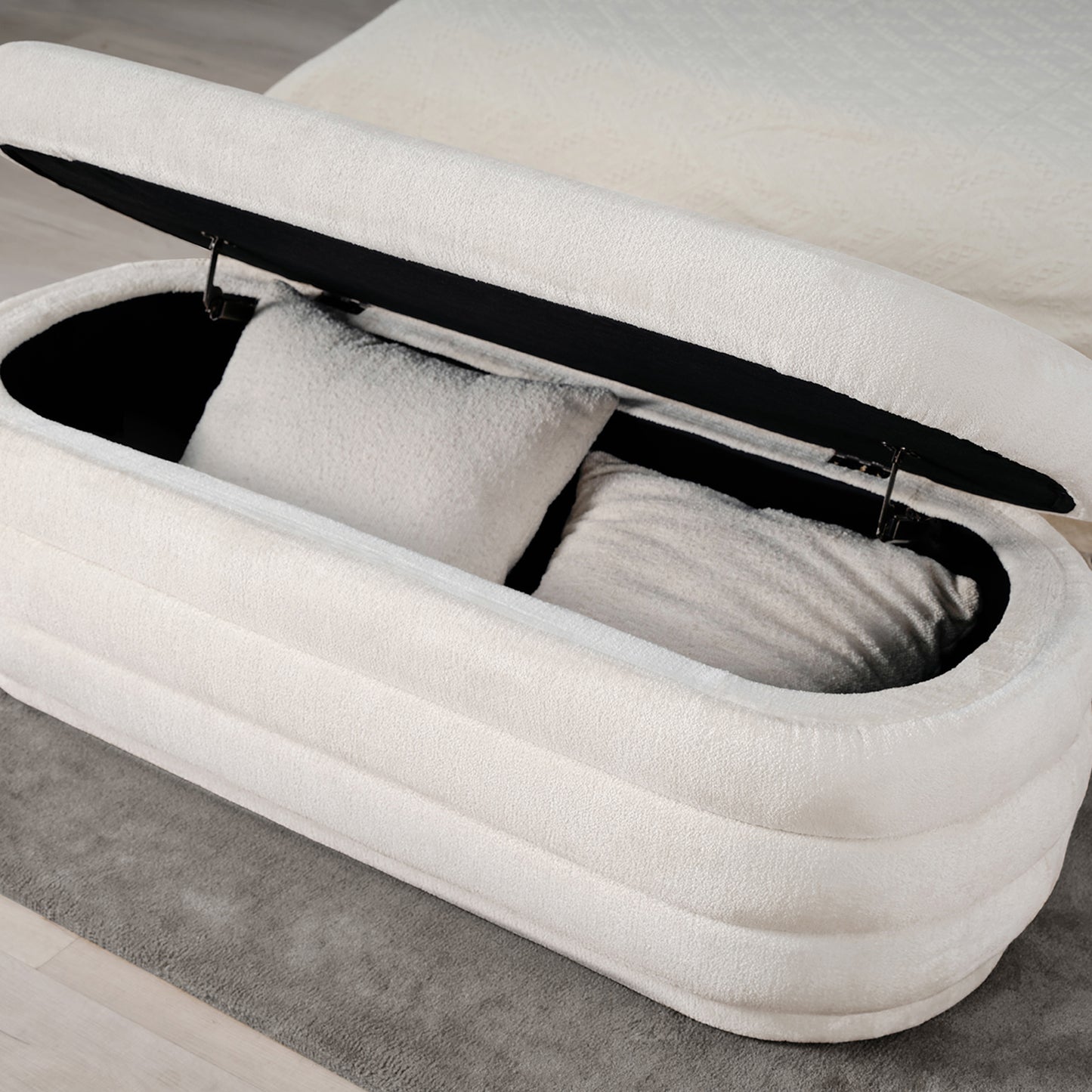 G61 Fabric Storage Bench with Plastic Legs