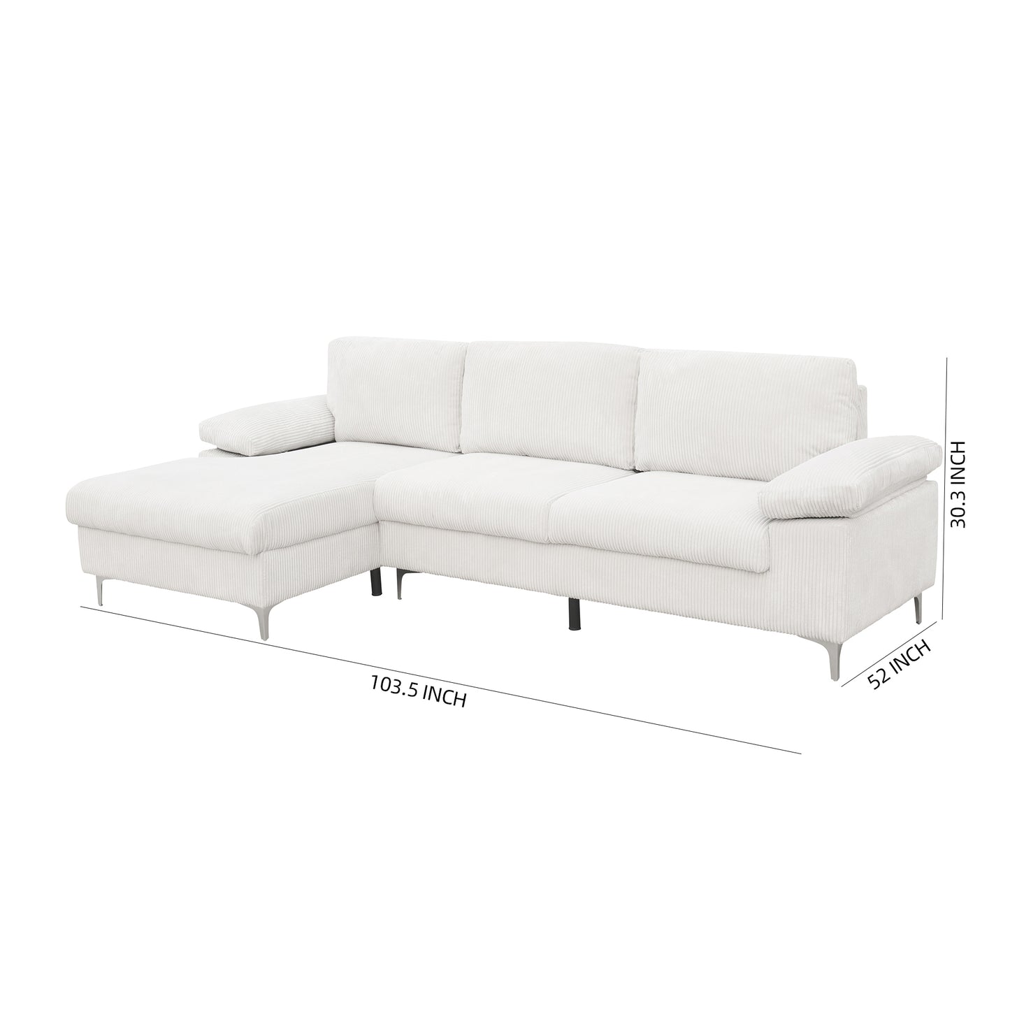 LSEC 8036 Left Corner Sectional Sofa