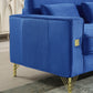 8043 Velvet Loveseat/Sofa with Gold Metal Legs