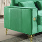 8043 Velvet Loveseat/Sofa with Gold Metal Legs