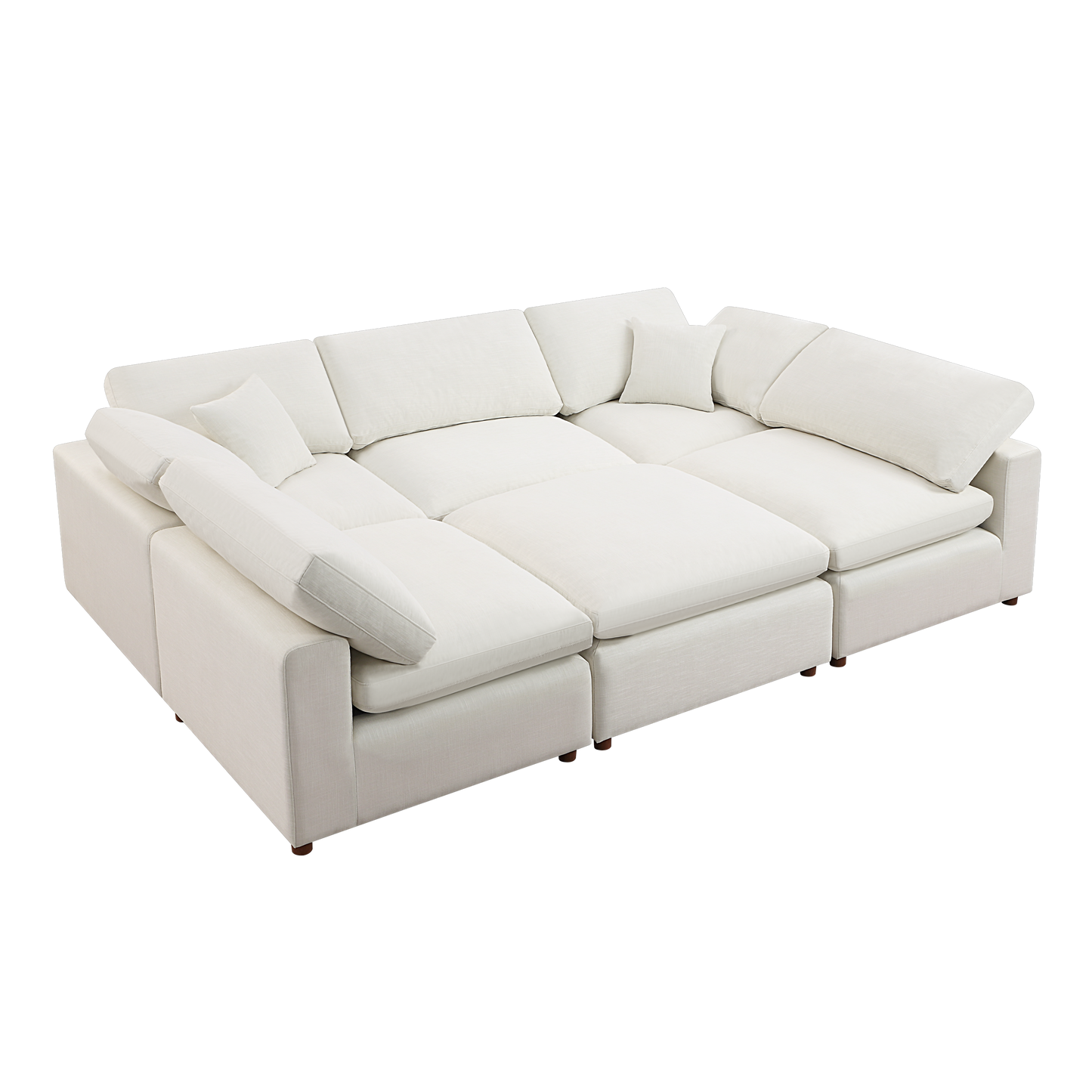 SEC8061-8063 Modular Sofa - Versatile DIY Set with Linen, Viscose, and Polyester Upholstery