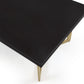 ST020 Black Rectangular Top Console Table with Brushed Gold Base