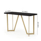 ST020 Black Rectangular Top Console Table with Brushed Gold Base