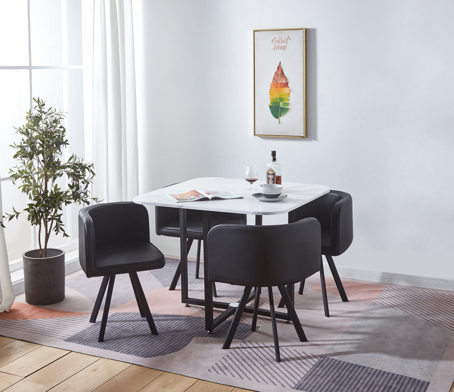 801 Modern Dining Table with 4 Chairs