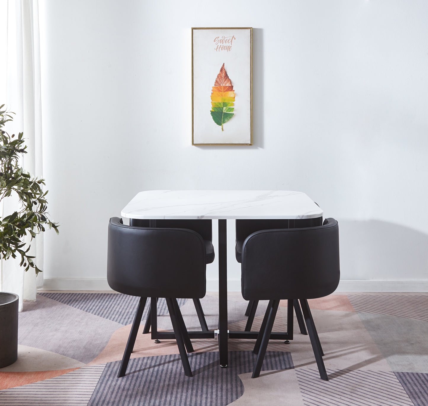 801 Modern Dining Table with 4 Chairs